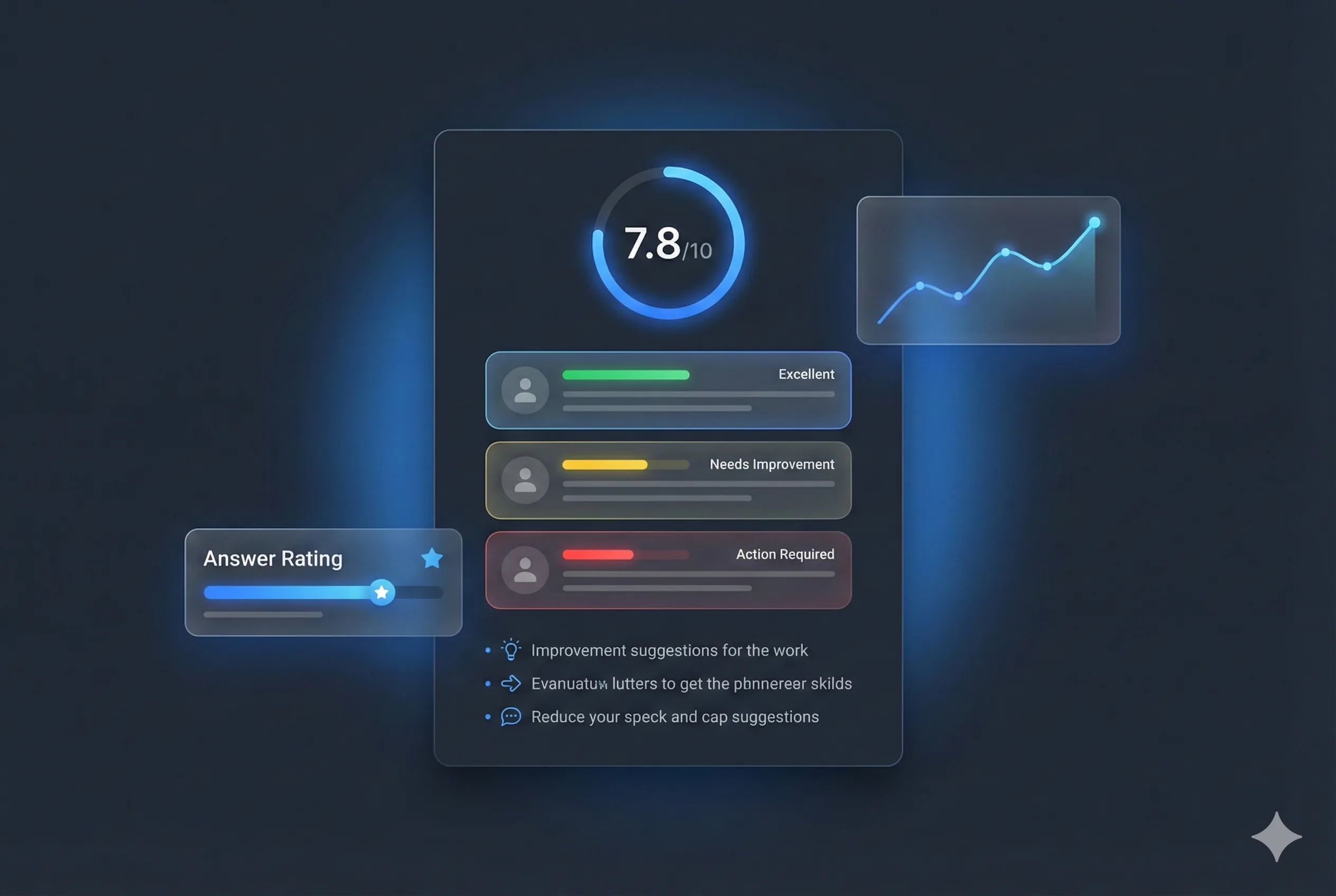 Person practicing interview with AI coach providing feedback