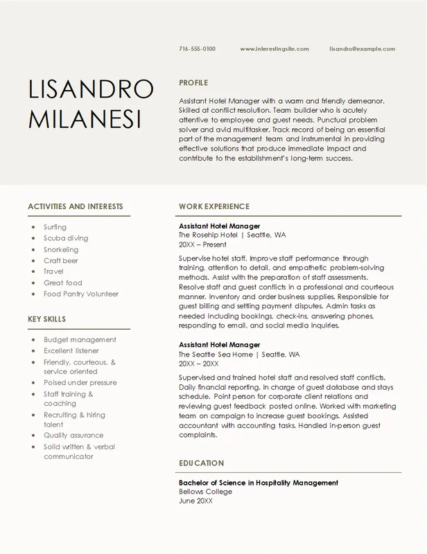 Resume preview