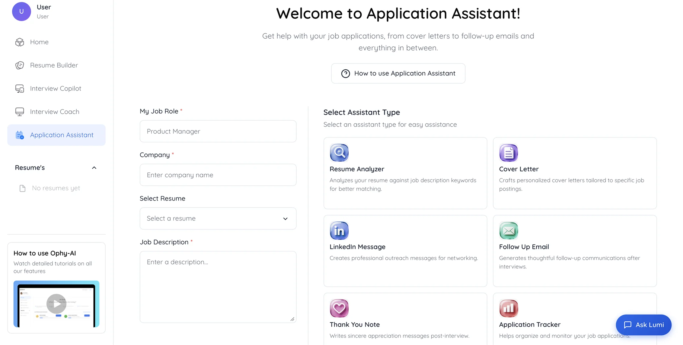 OphyAI app screenshot