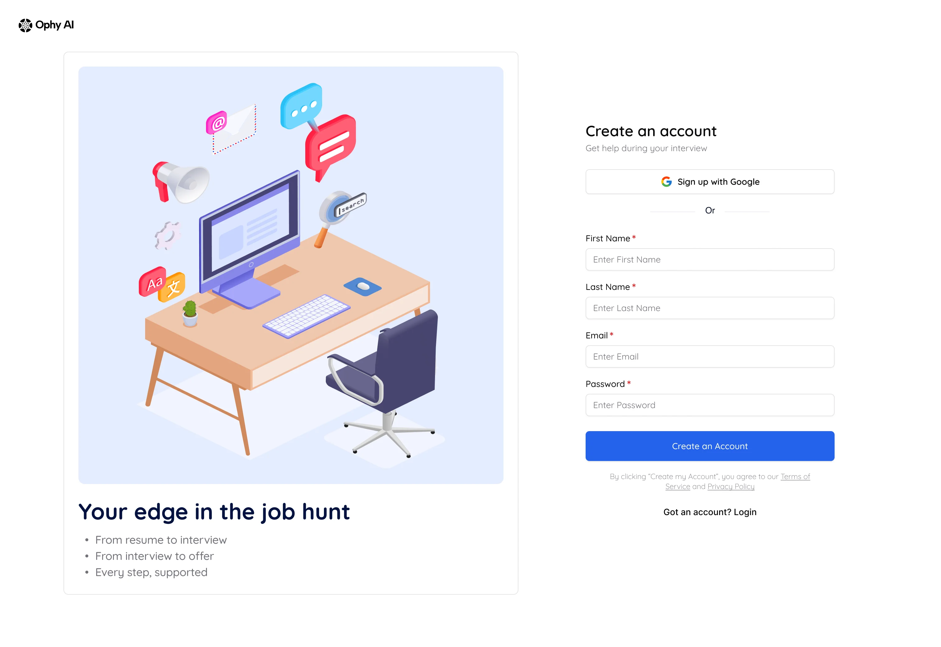 OphyAI app screenshot